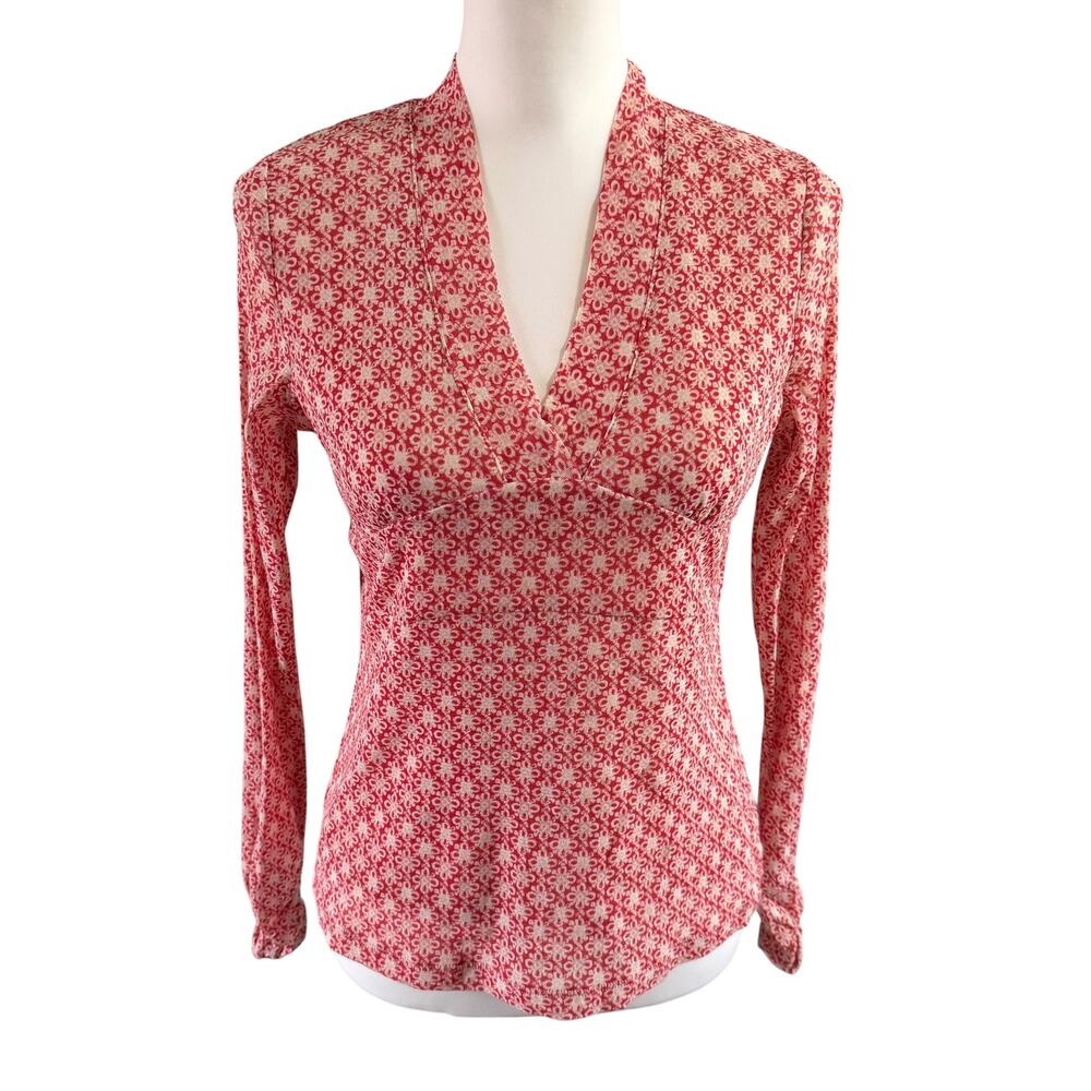 Vintage Y2K Liz Claiborne Mesh V Neck Baby Doll Empire Waist Top Size Medium